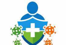 Shematični prikaz zaščite starejših pred okužbami z vlogo cepljenja in imunskega sistema