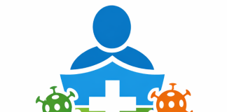 Shematični prikaz zaščite starejših pred okužbami z vlogo cepljenja in imunskega sistema