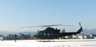 Reševalni helikopter na heliportu UKC Ljubljana.